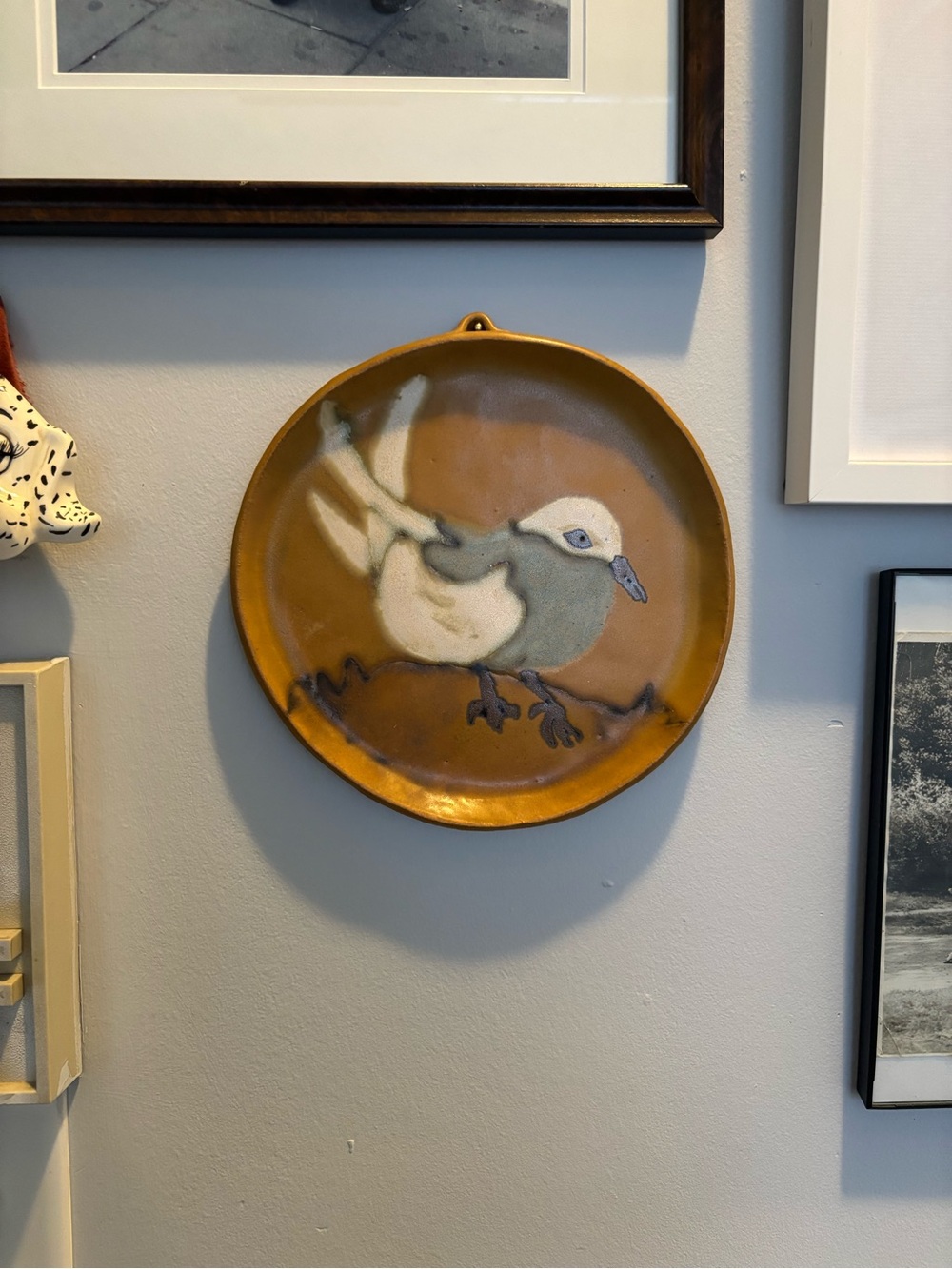 Vintage 70s Handmade Studio Pottery Decorative Plate Tonalá Style